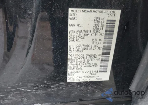 2018 Nissan Frontier Sv z USA, uszkodzony, nr VIN 1N6DD0ER3JN773348